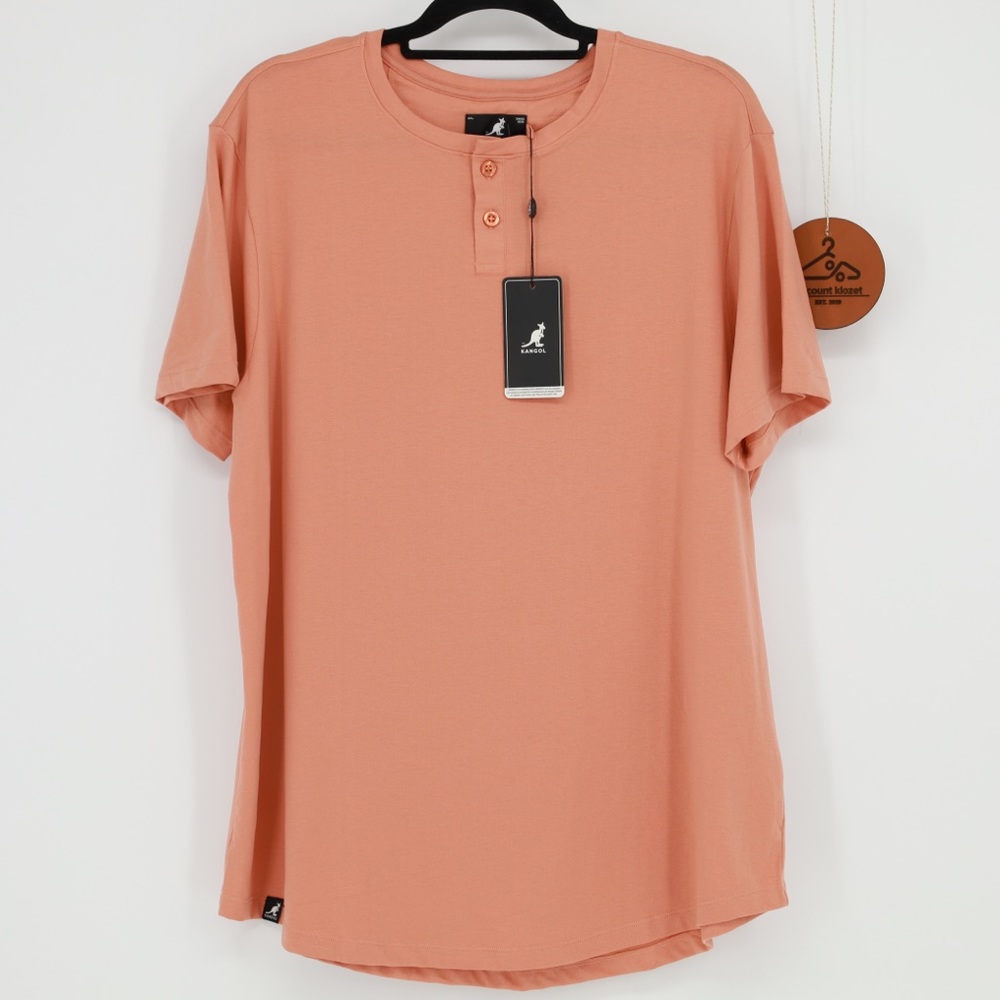 KANGOL MEN'S SHORT‎ SLEEVE HENLEY T-SHIRT